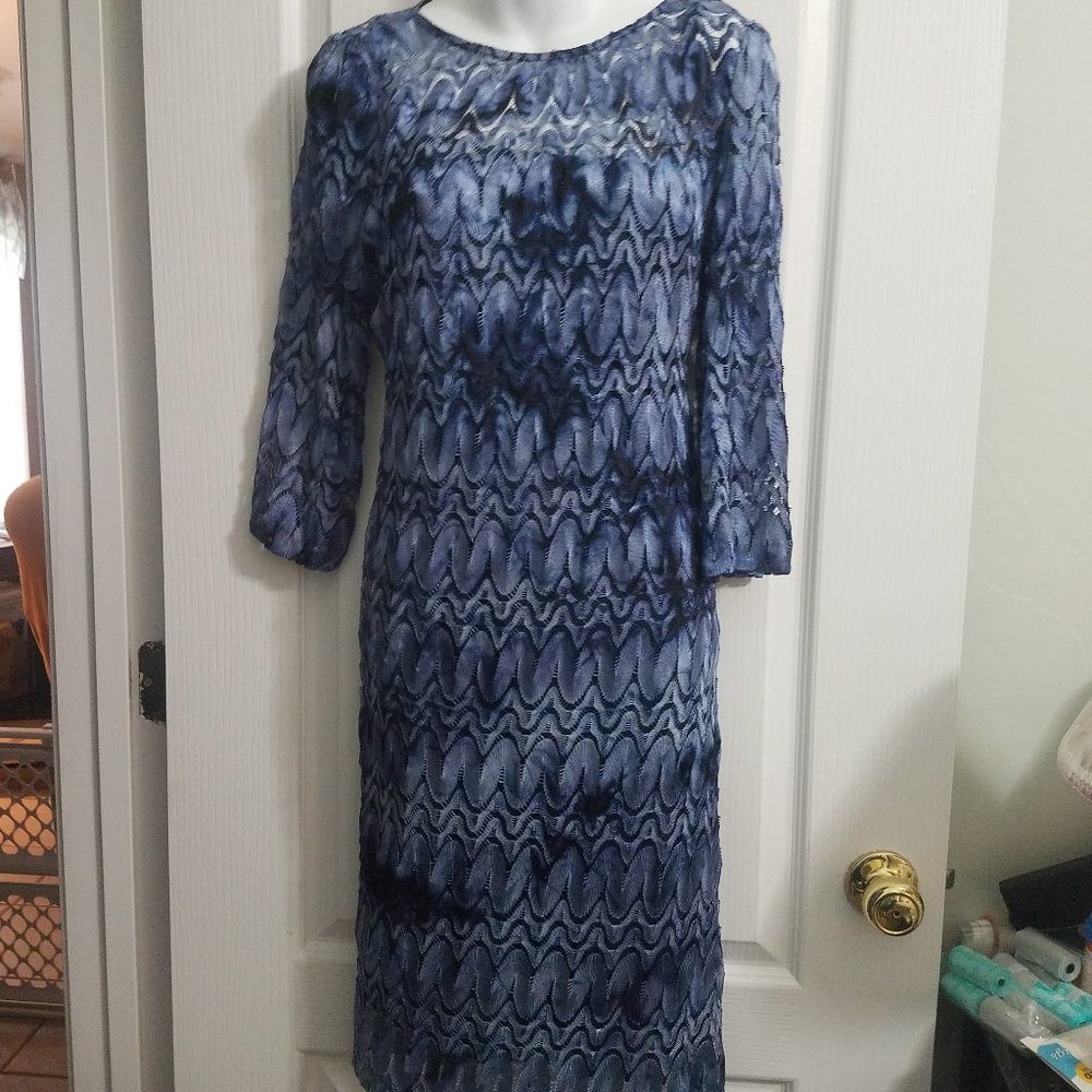 Chico's Dress Lace Blue EUC (Chico's Size 2)